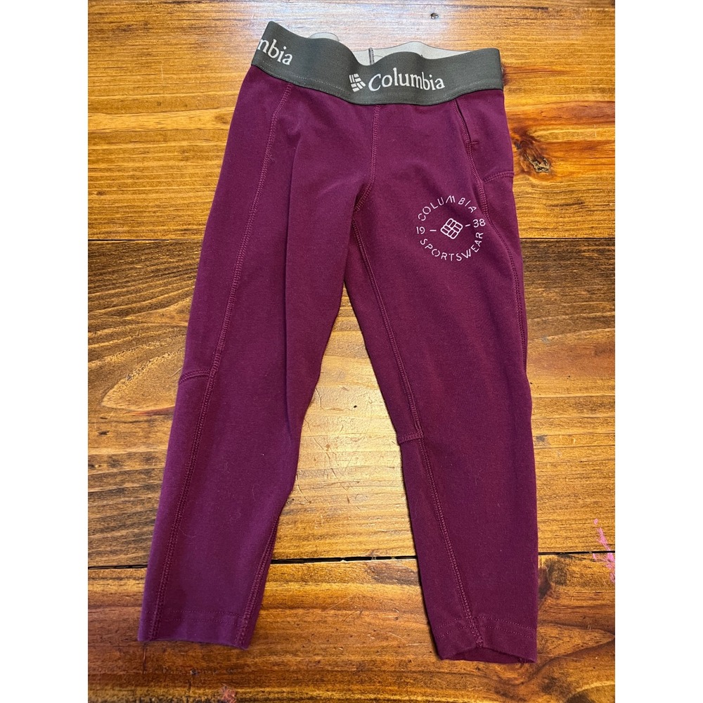 Columbia Leggings Kids XXS Plum Purple Athletic Activewear Like New